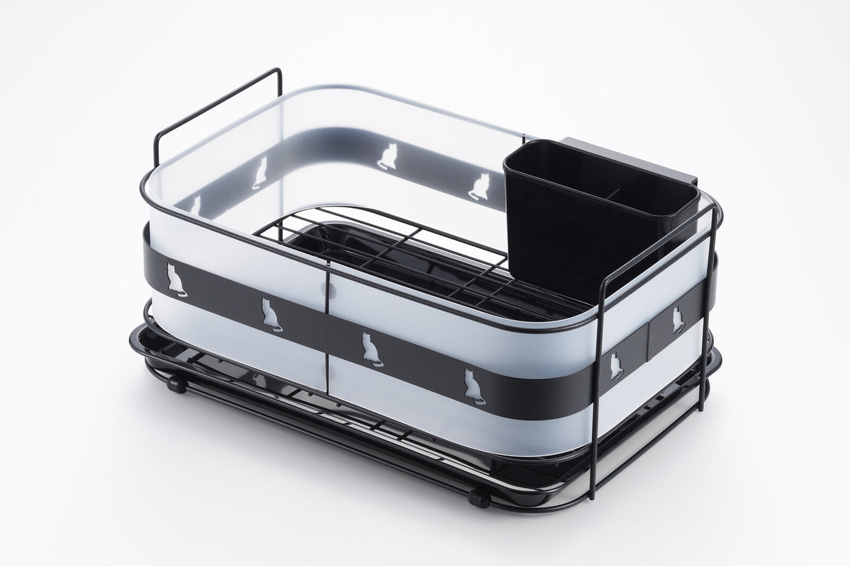 Yoshikawa Black Cat Kitchen Dish Drainer Basket 1305562