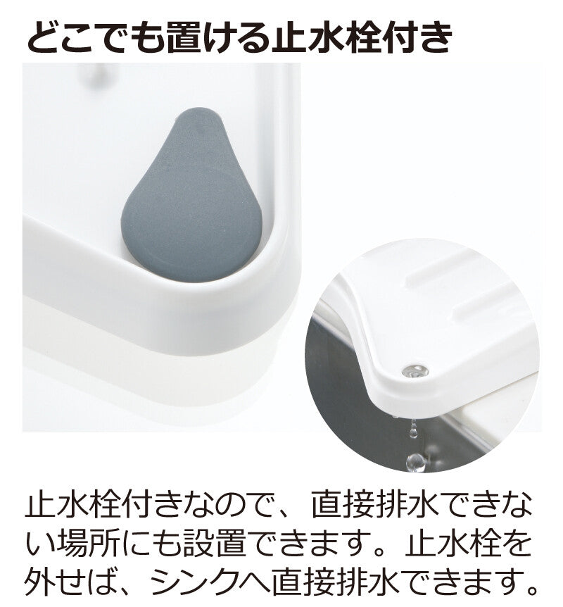 Richell Sherry Drain Tray with Stopper L White