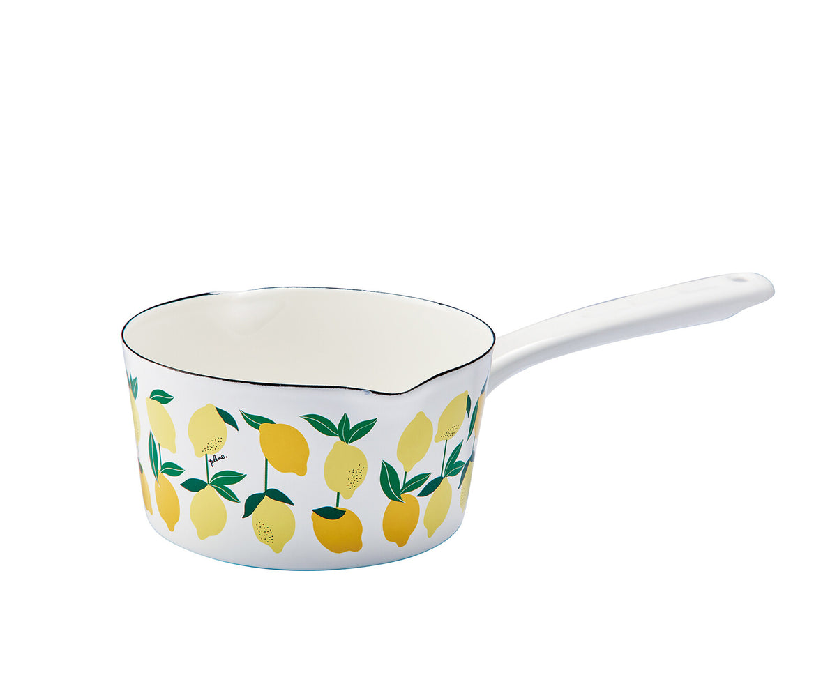 Plune IH-Compatible Enamel Milk Pan 15cm Lemon YJM-108