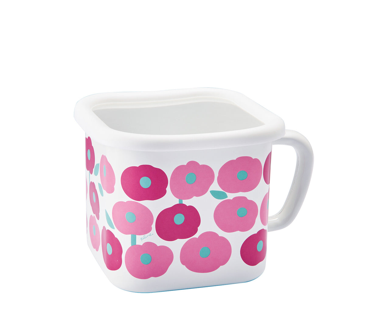 Plune Enamel Multi-Use Square Pot Fluffy Flower Pink YJ-824