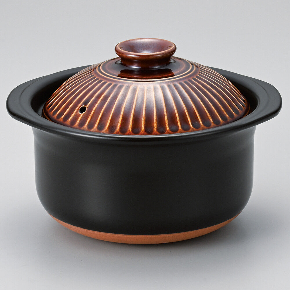 Ginpo Chrysanthemum Amber Donabe Rice Pot 2 Go
