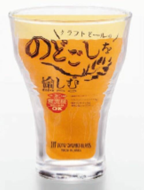 Toyo-Sasaki Glass Craft Beer Glass Nodogoshi 310ml