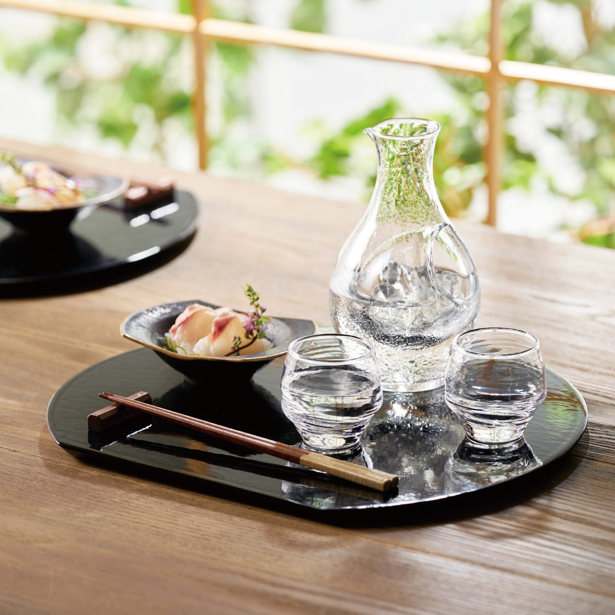Toyo-Sasaki Glass Cold Sake Carafe and Glass Set