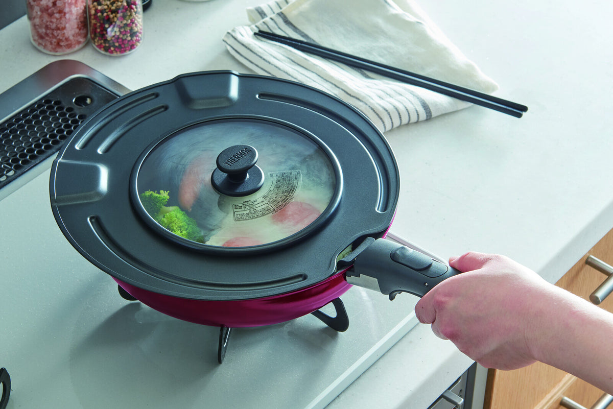 Thermos Lid for Removable Handle Frying Pan 26-28cm Black KLK-2628