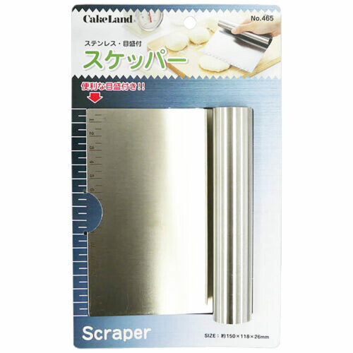 Tiger Crown Stainless Steel Bench Scraper with Measurements 465