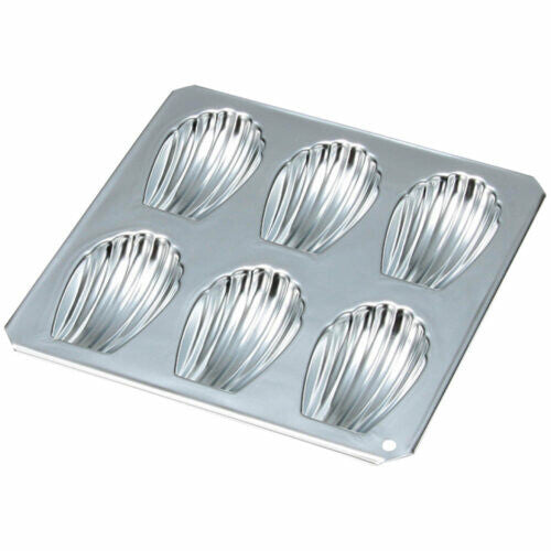 Tiger Crown Madeleine Shell Pan 6 Cavity Chrome Plated Steel 987