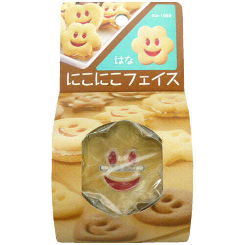 Tiger Crown Nikoniko Face Cookie Cutter and Stamp Flower 1959