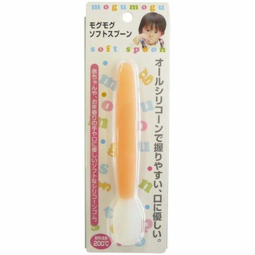 Tiger Crown Mogumogu Soft Silicone Baby Spoon Orange 4406