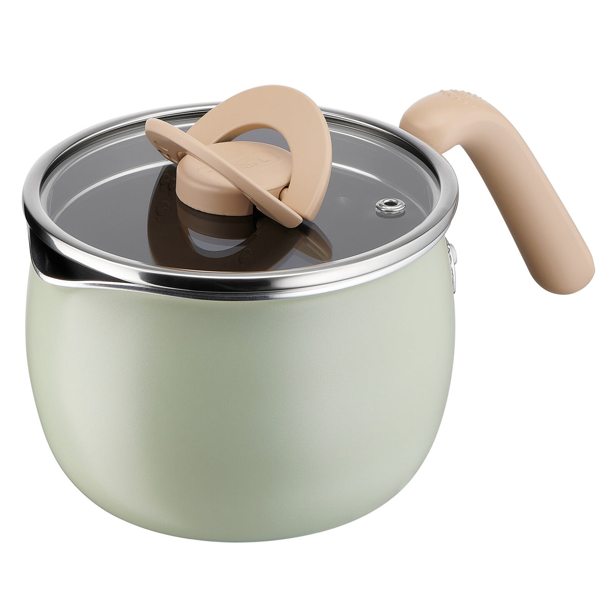 T-fal Optispace Stainless Steel Multi Pot 14cm Light Mint Gas Only G54587