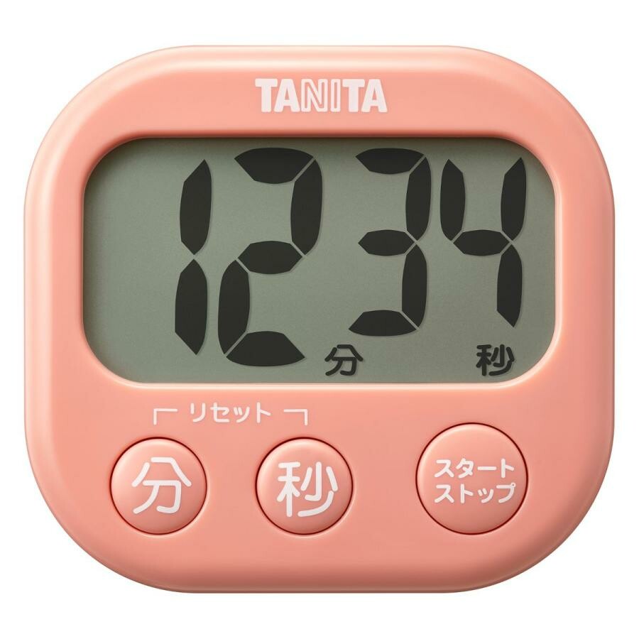 Tanita Large Display Kitchen Timer Coral Pink TD-429