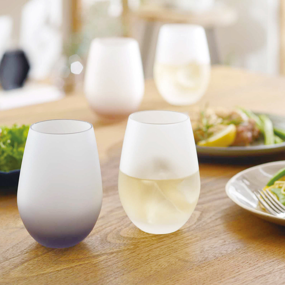 Toyo-Sasaki Glass Frosty Pair Tumbler Brown x White