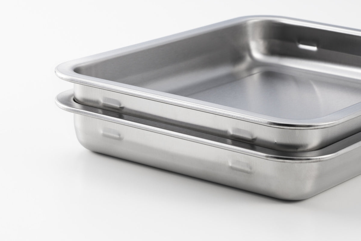 Yoshikawa Stainless Steel Shallow Baking Tray Set 2pc SJ3659