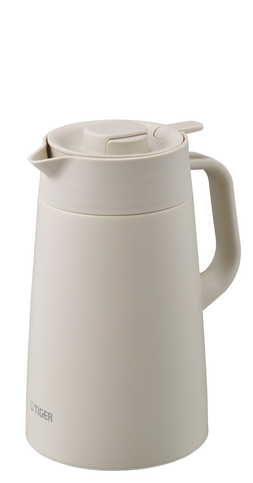 Tiger Vacuum Insulated Stainless Steel Pot Push Lever 1.2L Egret White PWR-A120