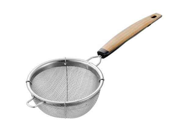 Minex Double Mesh Tea Strainer Wood Grain Handle Medium V-302W