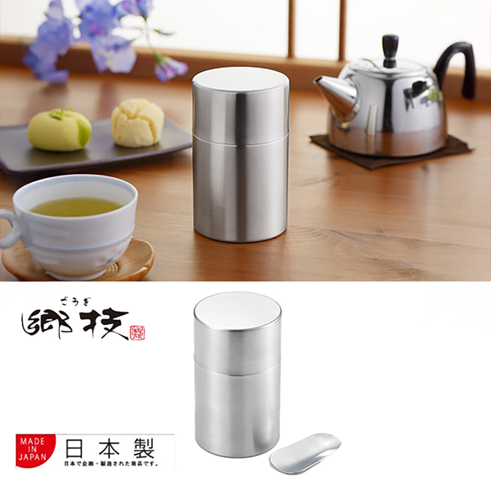 Gogi Stainless Steel Tea Caddy with Tea Scoop