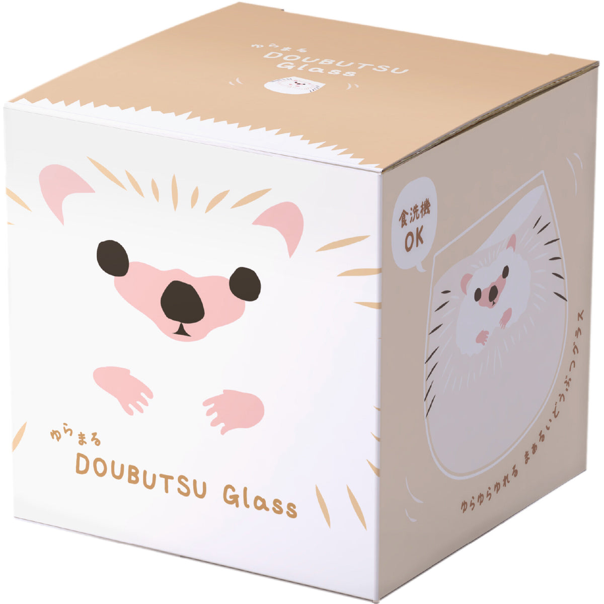 Toyo-Sasaki Glass Yuramaru Animal Tumbler, Hedgehog Pattern