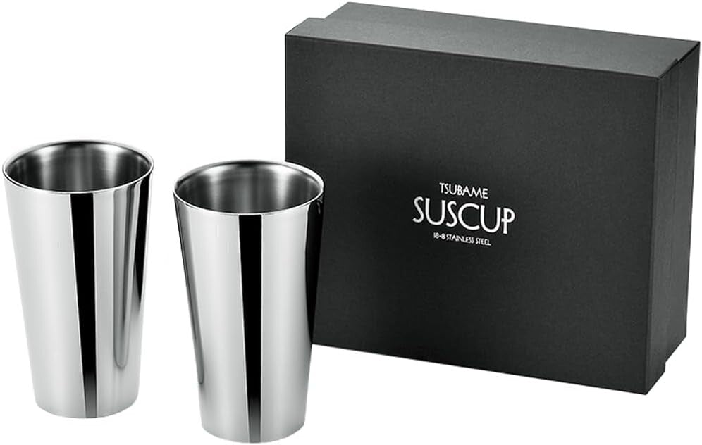 Asahi Stainless Steel Beer Cup 380ml Set of 2 in Gift Box SCS-11-2P