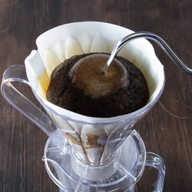 CAFEC Flower Dripper Deep 45 Pour Over Coffee Cone for 3 to 7 Cups FDD-45