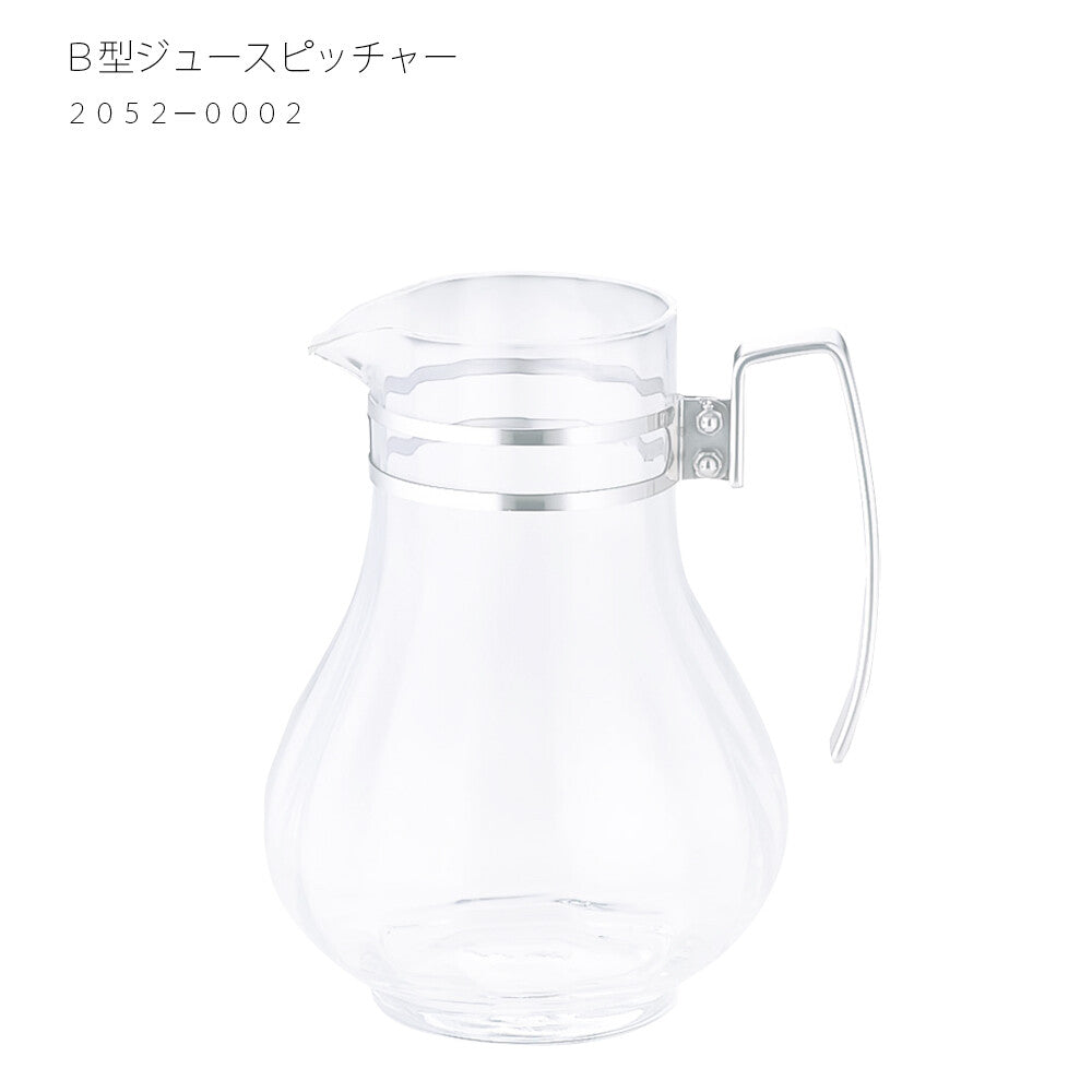 Wadasuke Glass Juice Pitcher B Type with Stainless Handle 2052-0002