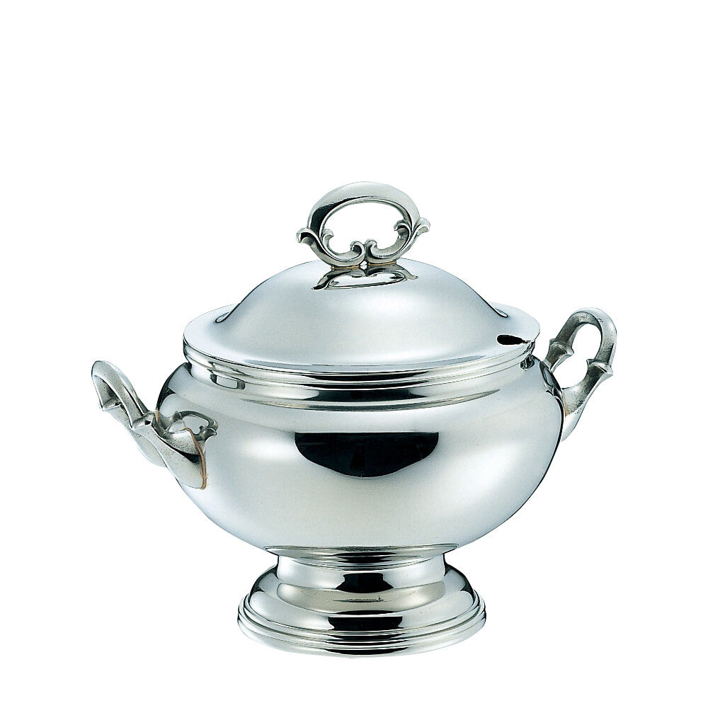 Wadasuke Hirabuchi Rim Stainless Steel Round Soup Tureen Large 2401-1400