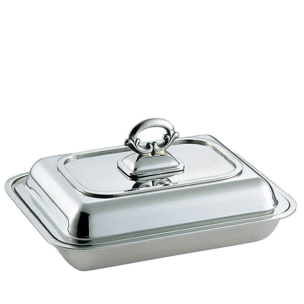 Wadasuke Stainless Flat Rim Square Entree Dish 11.5 Inch 2404-1110