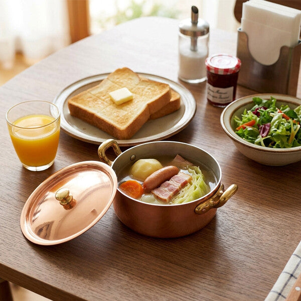 Wadasuke Tin-Lined Copper Lid for Mini Saucepan 12cm 2514-0120