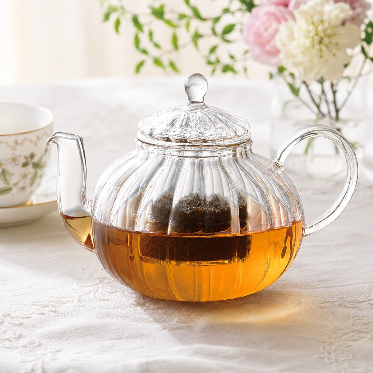 Yoshiya Glass Heat-Resistant Wave Teapot 500ml YF-003W