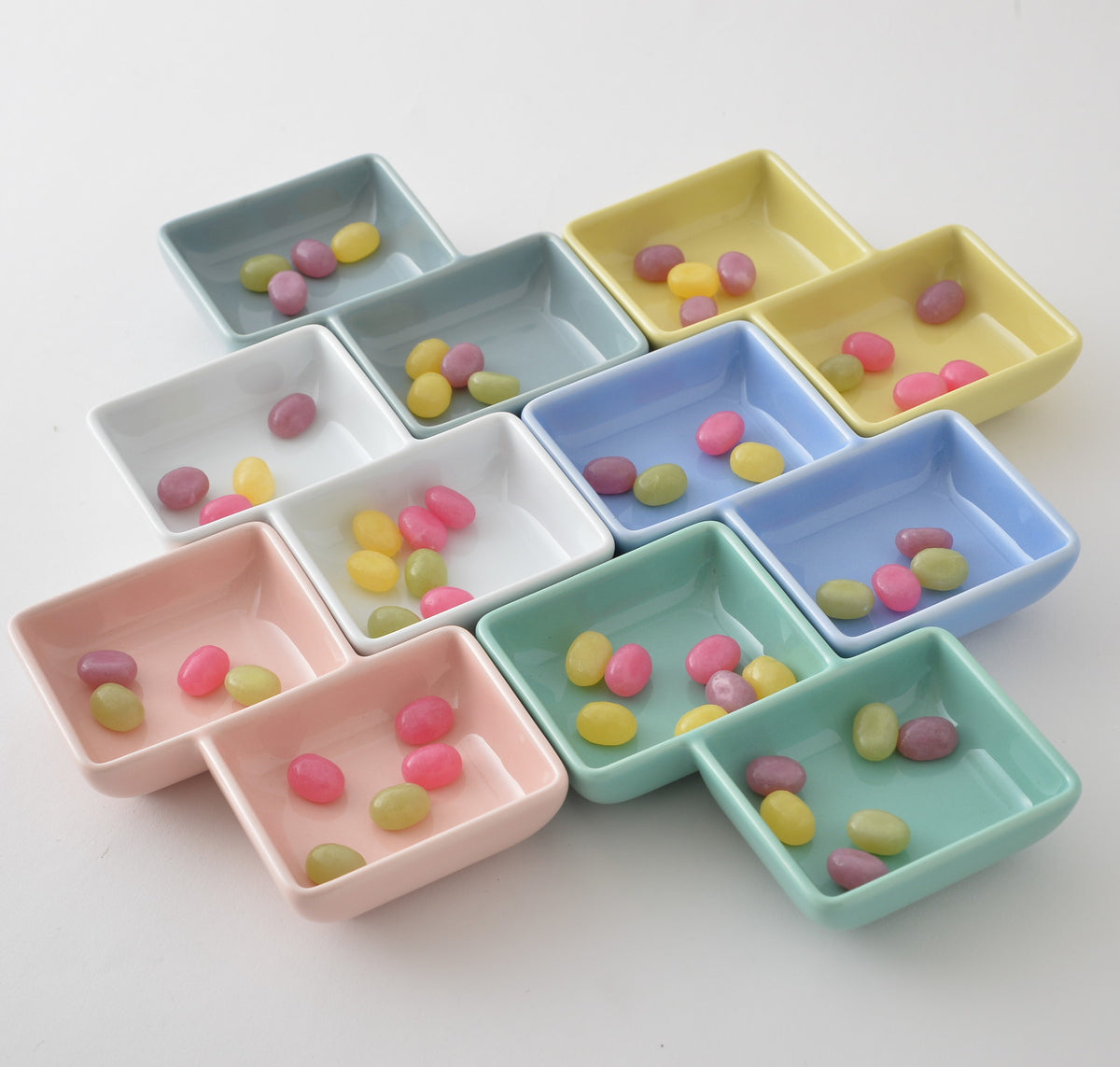 Hakusan Porcelain Brick Mini Tray Double Yellow