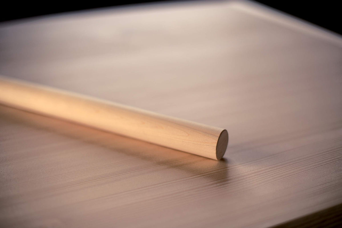 Hounen Soba Noodle Rolling Pin (Menbo) Hinoki Cypress 1200x30mm