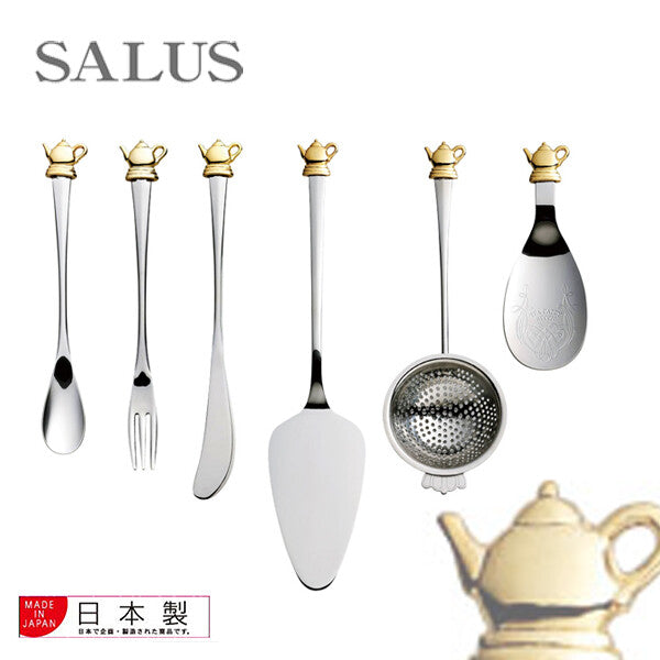 Azuma SALUS Pot Teaspoon with Gold-Plated Pewter Handle