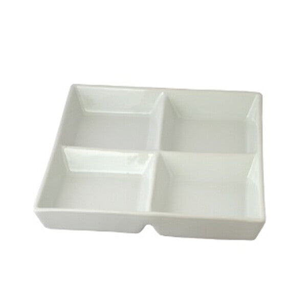 Living White Series 4-Compartment Appetizer Plate