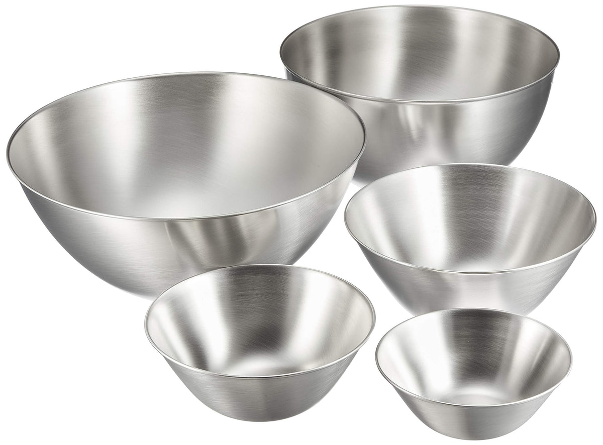 Sori Yanagi Stainless Steel Mixing Bowl Set of 5 13 16 19 23 27cm Made in Japan