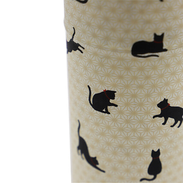 Kyoto Katsugu Hand-Dyed Washi Tea Canister Large Black Cat No.15