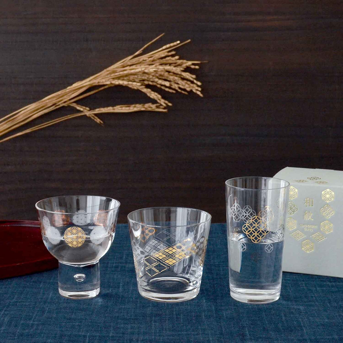 Toyo-Sasaki Glass Wamon Sake Cup, Cloisonne Pattern