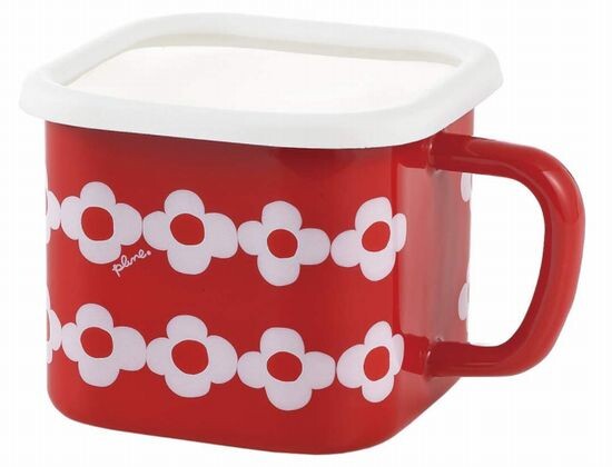 Plune Enamel Multi Square Pot Ohana Red YJ-812