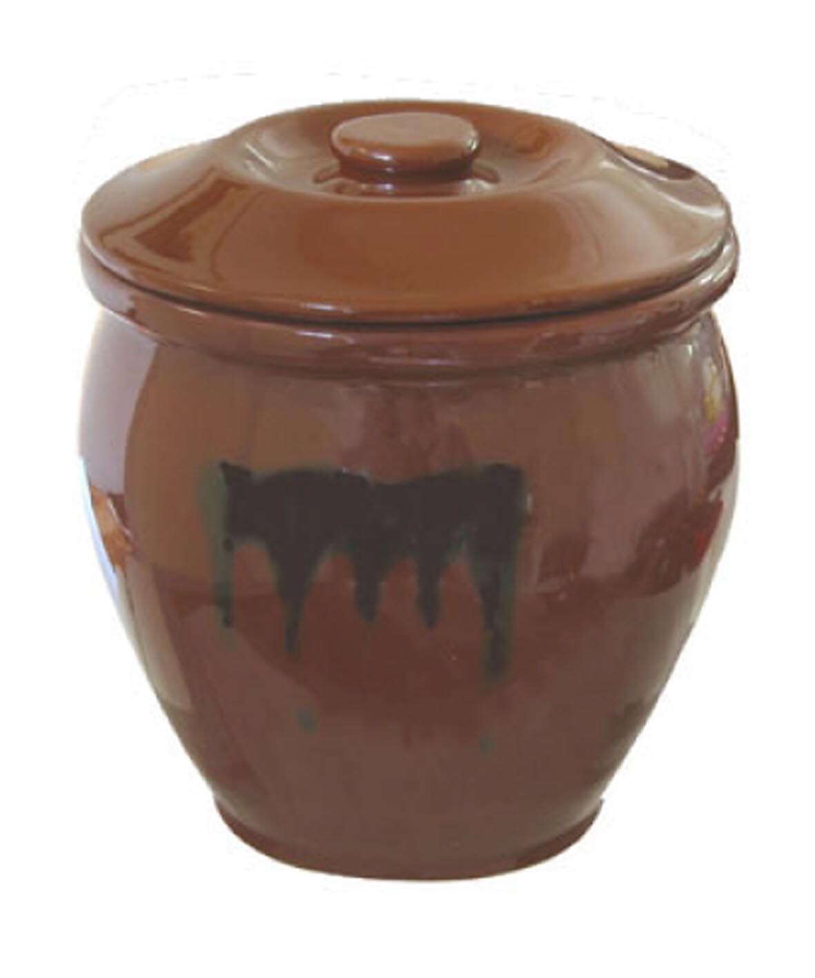 Living Ceramic Lidded Round Jar (Kame) 33.5cm 14.4L