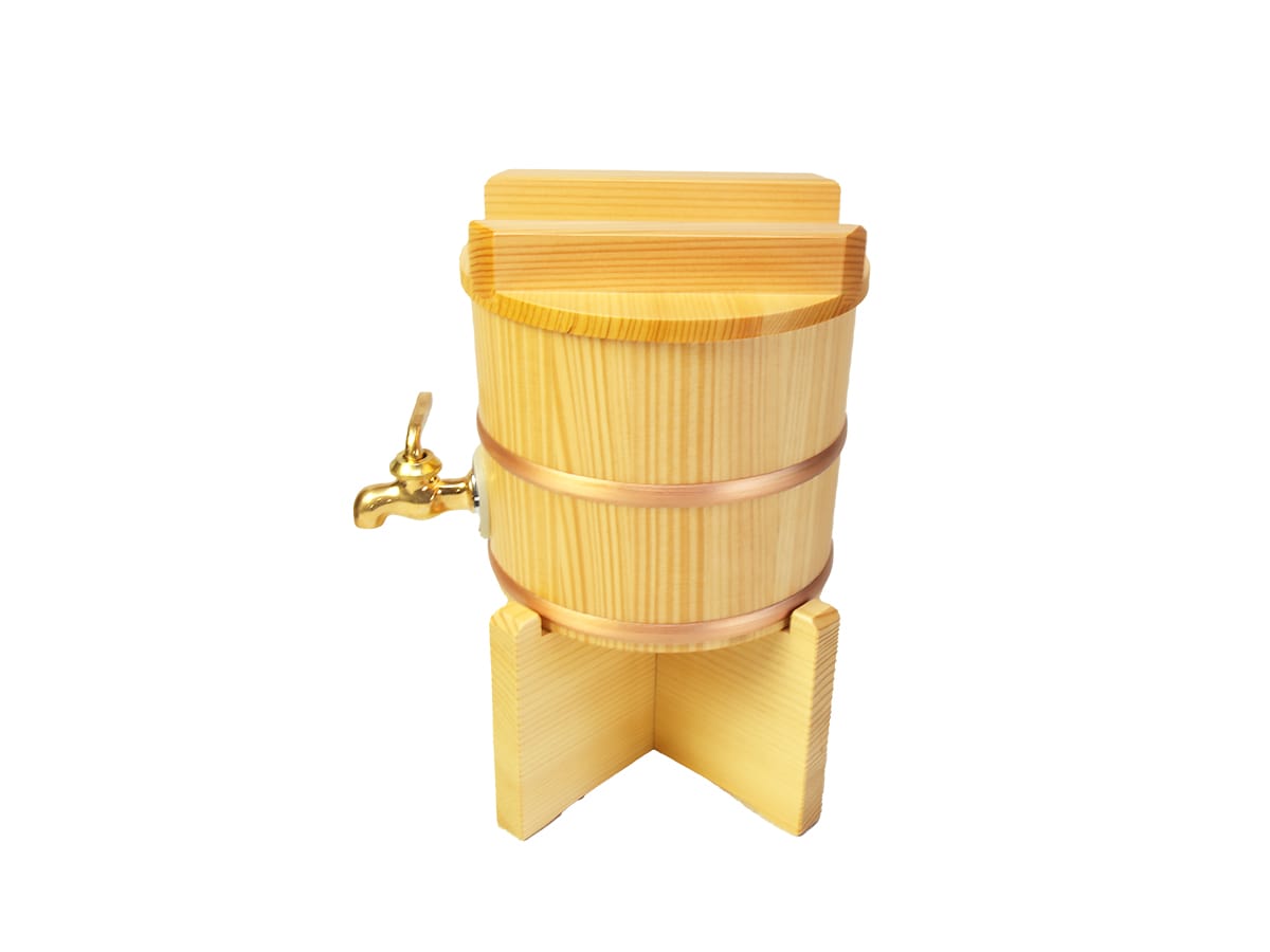 Shimizu Mokuzai Sake and Shochu Server Wooden Clear Finish 4 Go (720ml)