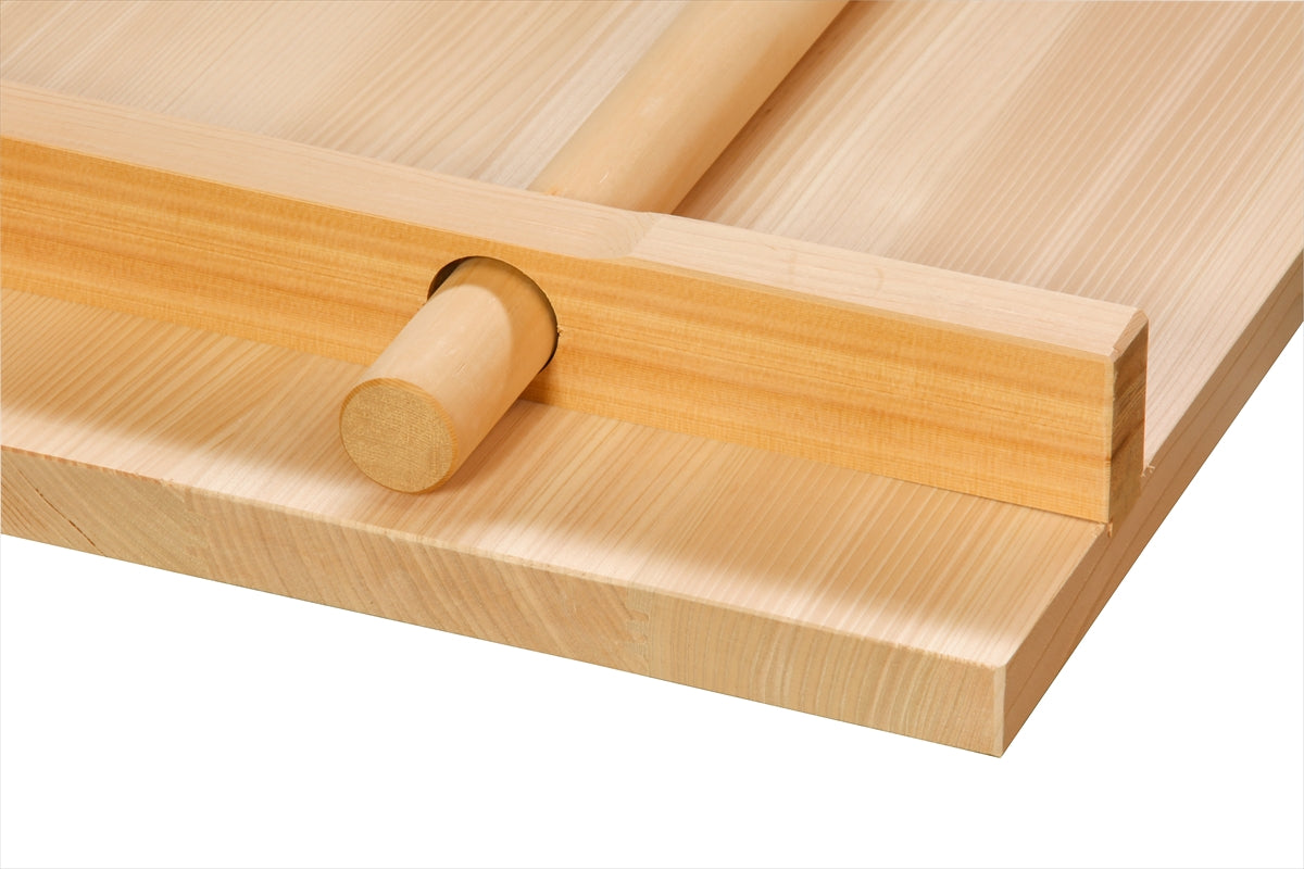 Shimizu Mokuzai Wooden Noodle Rolling Board with Rolling Pin 70x60cm Home Use
