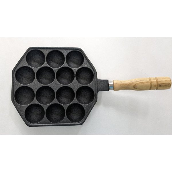 Ikenaga Tekko Mini Round Snack Plate 14 Holes with Oil Brush