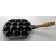 Ikenaga Tekko Mini Round Snack Plate 14 Holes with Oil Brush