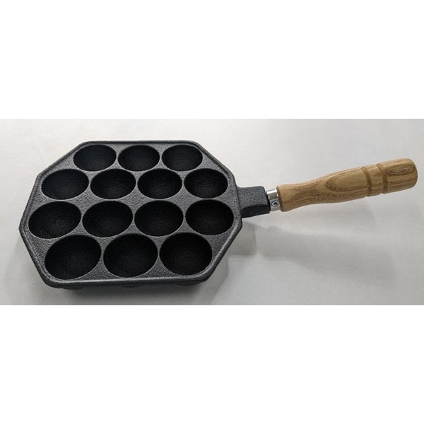 Ikenaga Tekko Mini Round Snack Plate 14 Holes with Oil Brush
