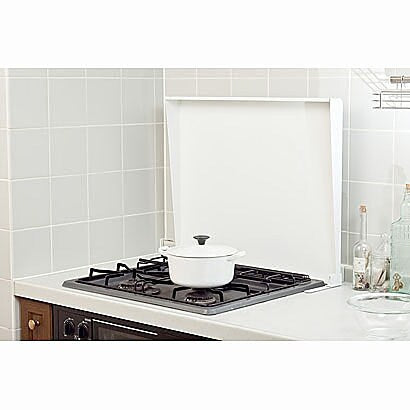 Ikenaga Tekko Steel Stove Burner Cover White 75cm IK2-75W
