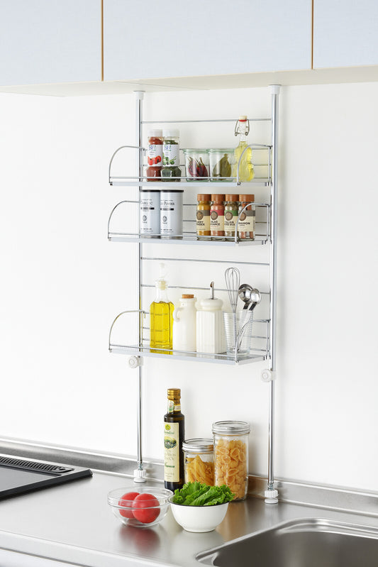 Yoshikawa Tension Mount Spice Rack 3 Tiers 40cm 1305112