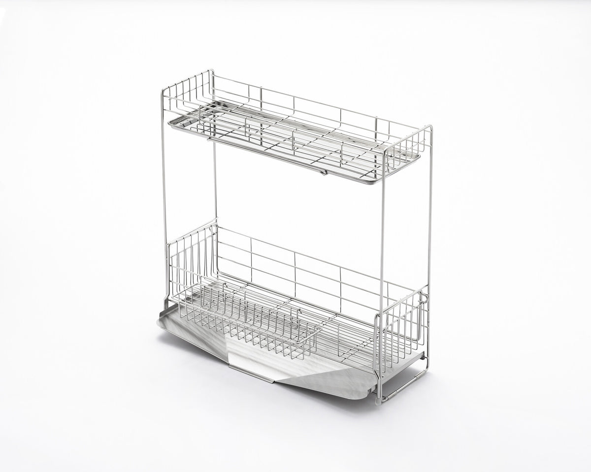 Yoshikawa Expandable Sink-Side 2-Tier Dish Drainer 15x47cm 1306080