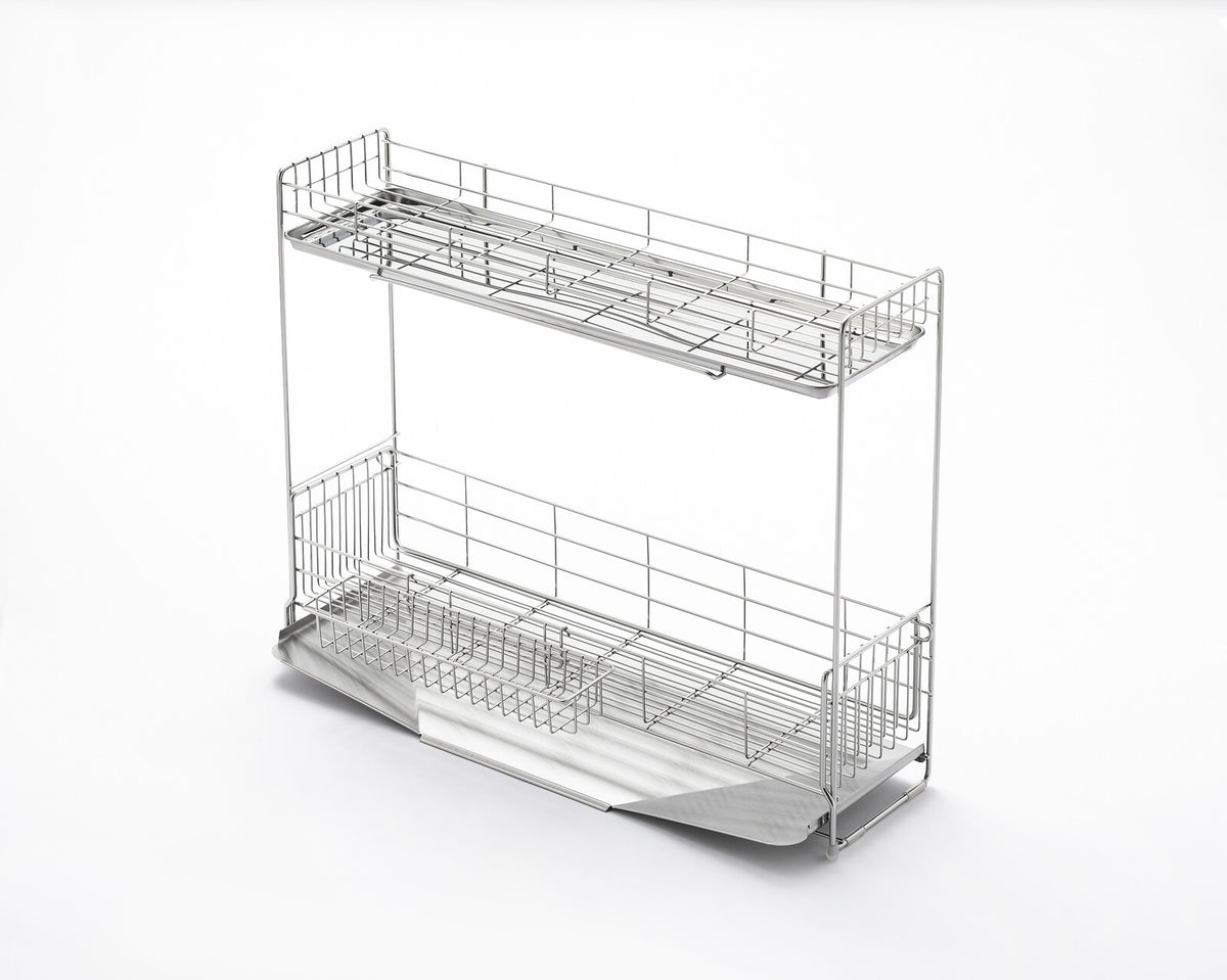 Yoshikawa Expandable Sink-Side 2-Tier Dish Drainer 15x57cm 1306081