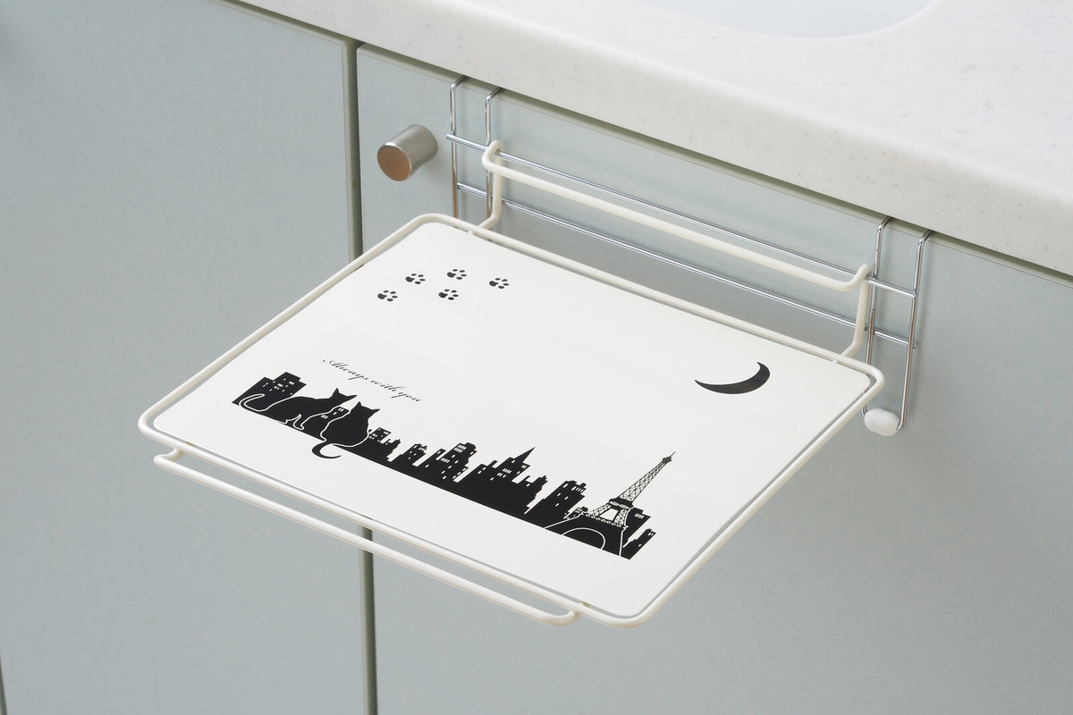 Yoshikawa Black Cat Kitchen Sink Door Simple Table 1305506