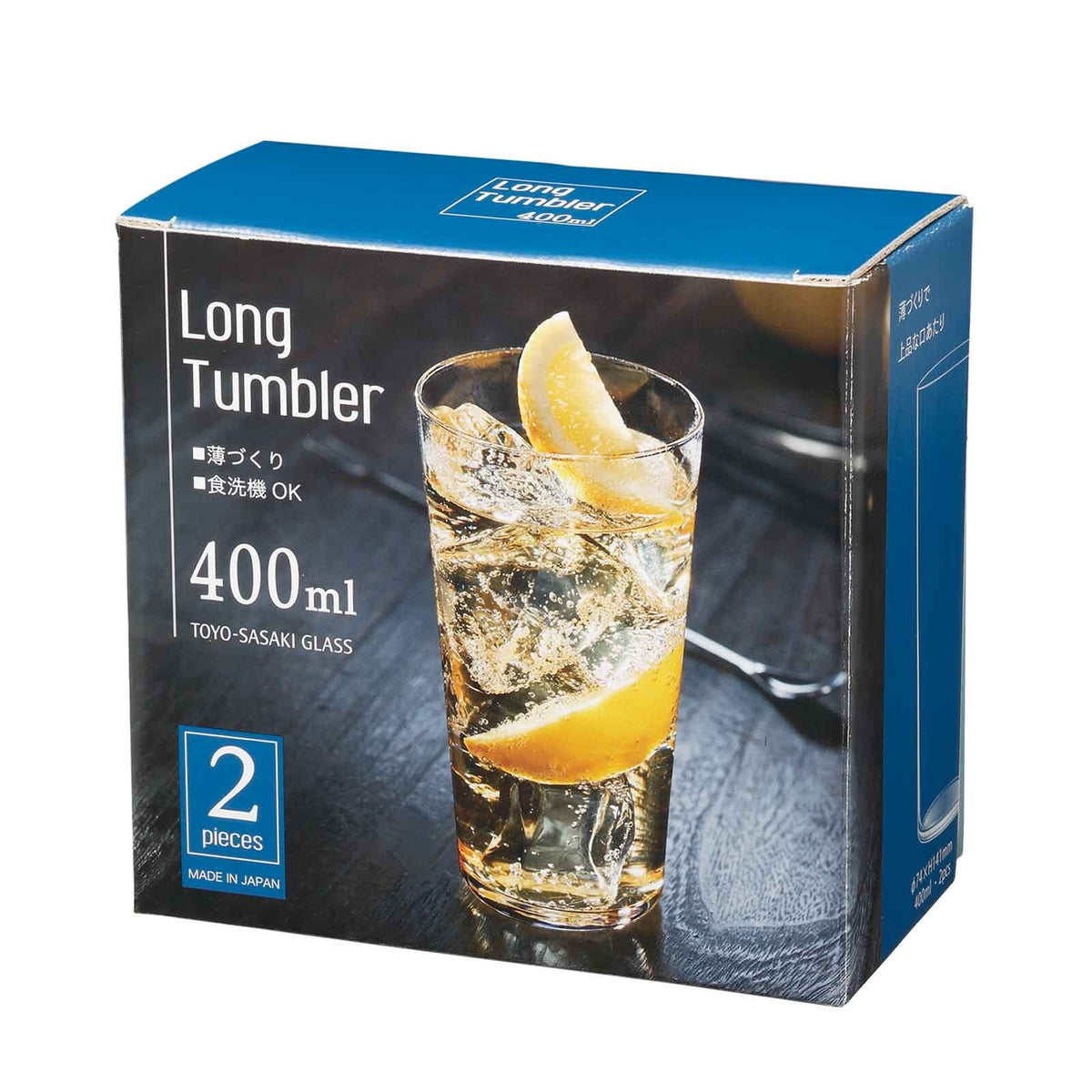 Toyo-Sasaki Glass Thin Long Tumbler Set of 2 400ml G101-T293