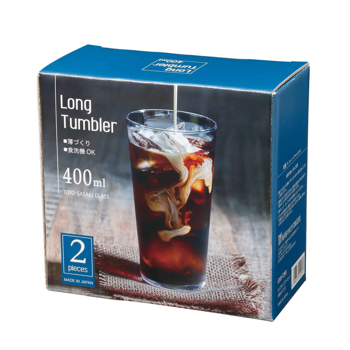 Toyo-Sasaki Glass Thin Long Tumbler Set of 2 400ml G101-T293