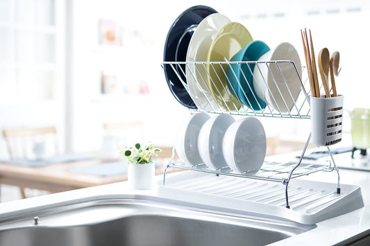 Richell Sherry Foldable 2-Tier Dish Drainer White