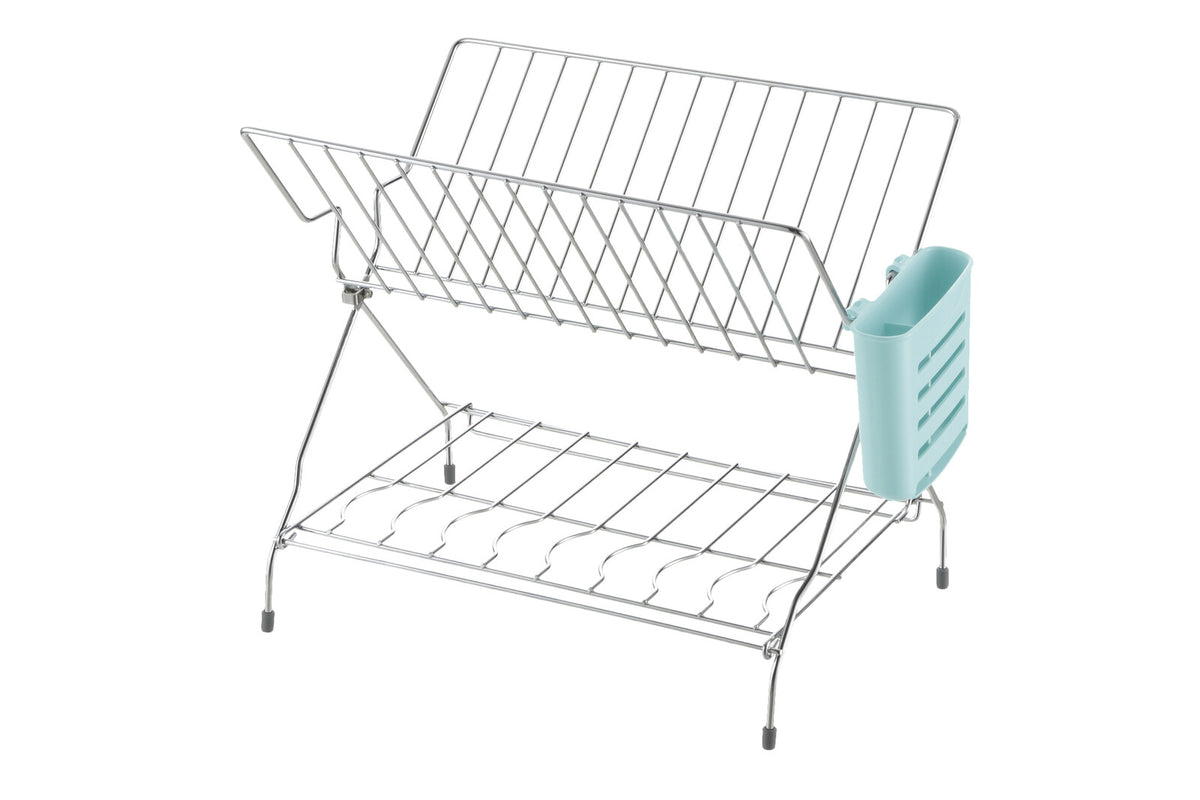 Richell Sherry Foldable 2-Tier Dish Drainer Mint Blue